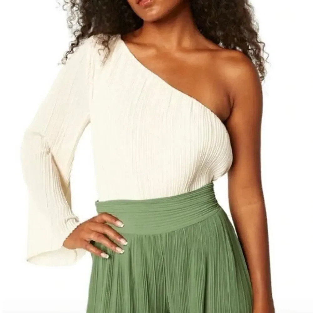 MISA Nari One Shoulder Pleated Blouse